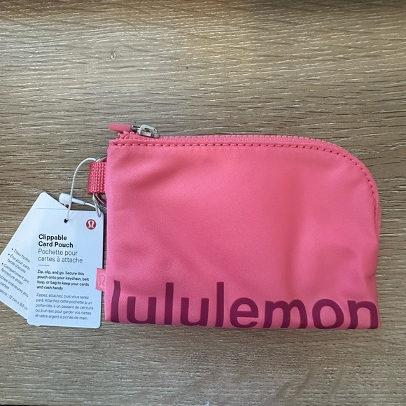 NWT Lululemon Clippable Card Pouch Sakura Pink and Washed Mauve - Sold Out Color - Picture 2 of 5